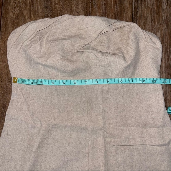 Urban Outfitters Linen Jumpsuit Women’s M Strapless Wide Leg Twist Front - Picture 4 of 12